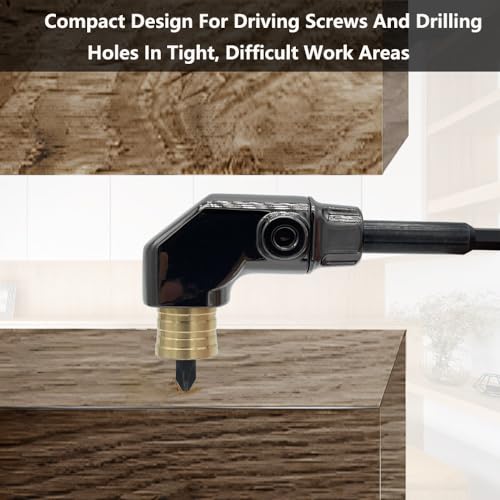 Saipe Right Angle Drill Attachment, All Metal Body 90 Degree Drill Adapter with Detachable ABS Handle, Drill Bit Corner Adapter, for Impact Driver, Work in Tight Spaces - Image 4