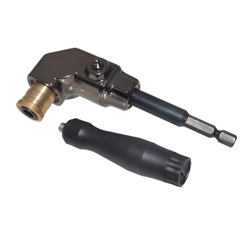 Saipe Right Angle Drill Attachment, All Metal Body 90 Degree Drill Adapter with Detachable ABS Handle, Drill Bit Corner Adapter, for Impact Driver, Work in Tight Spaces - Image 2