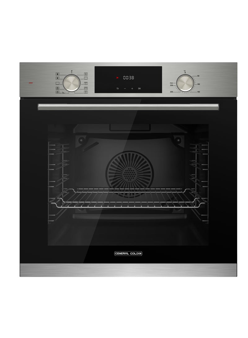 General Goldin 73 Lt,60x60cm, 10 Cooking Programs Built In Oven,  Grill + Air Fryer, Up & Down Heating, Cooling Fan, Digital Control, Tray + Stand Included - Image 1
