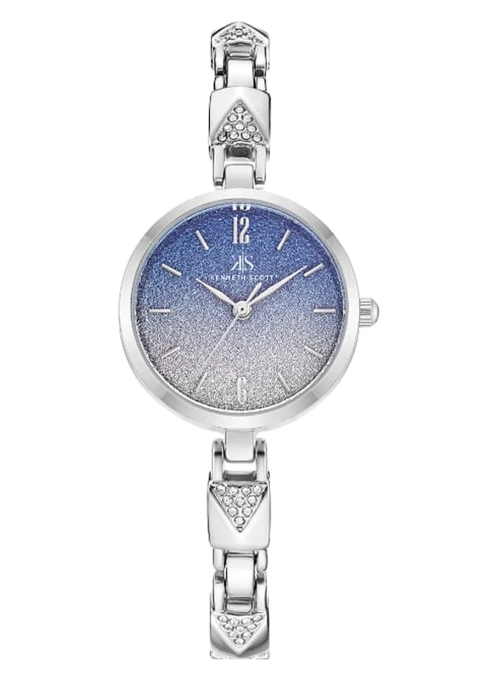 كينيث سكوت Kenneth Scott K23507-SBSL Women's Analog Display Watch & Stainless Steel Strap Silver