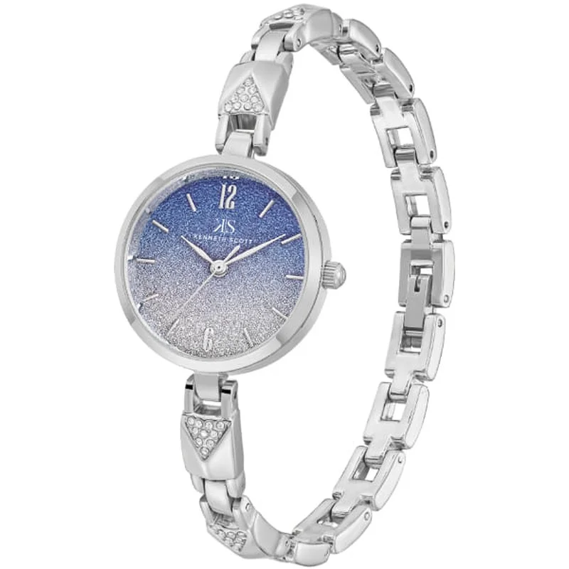 KENNETH SCOTT Kenneth Scott K23507-SBSL Women's Analog Display Watch & Stainless Steel Strap Silver