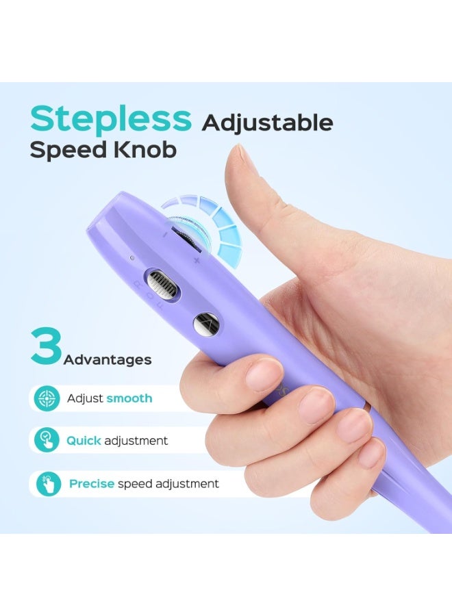 COSLUS Cordless Electric Nail Drill Machine – Rechargeable Portable Nail File with Stepless Speed Control for Acrylic, Gel, Dip Powder & Polish, Professional Manicure & Pedicure (Purple) - Image 3