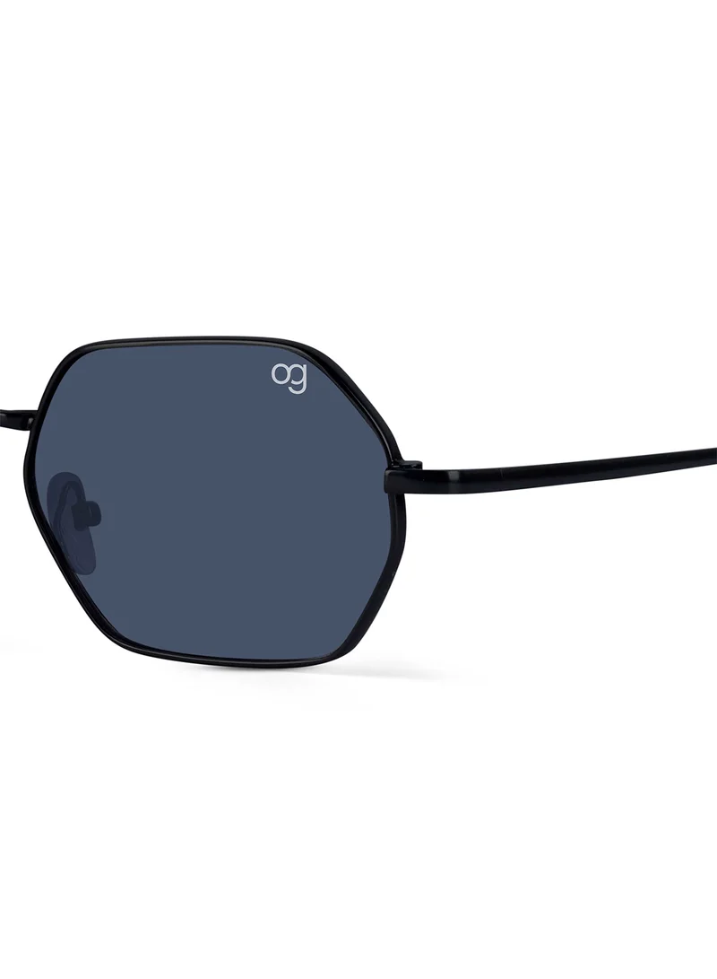 Woggles Designer Gradient Black Hexagonal Sunglasses|100% UV Protected| Men & Women