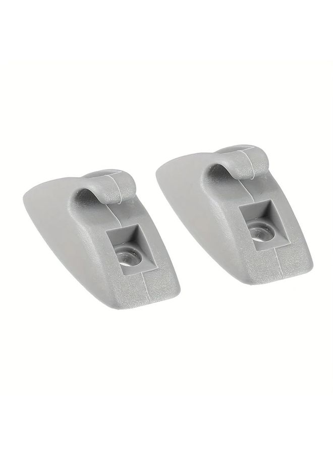 2PCS Gray Sunvisor Hook Clip Bracket Tool Free Installation Ergonomic Design - Image 4