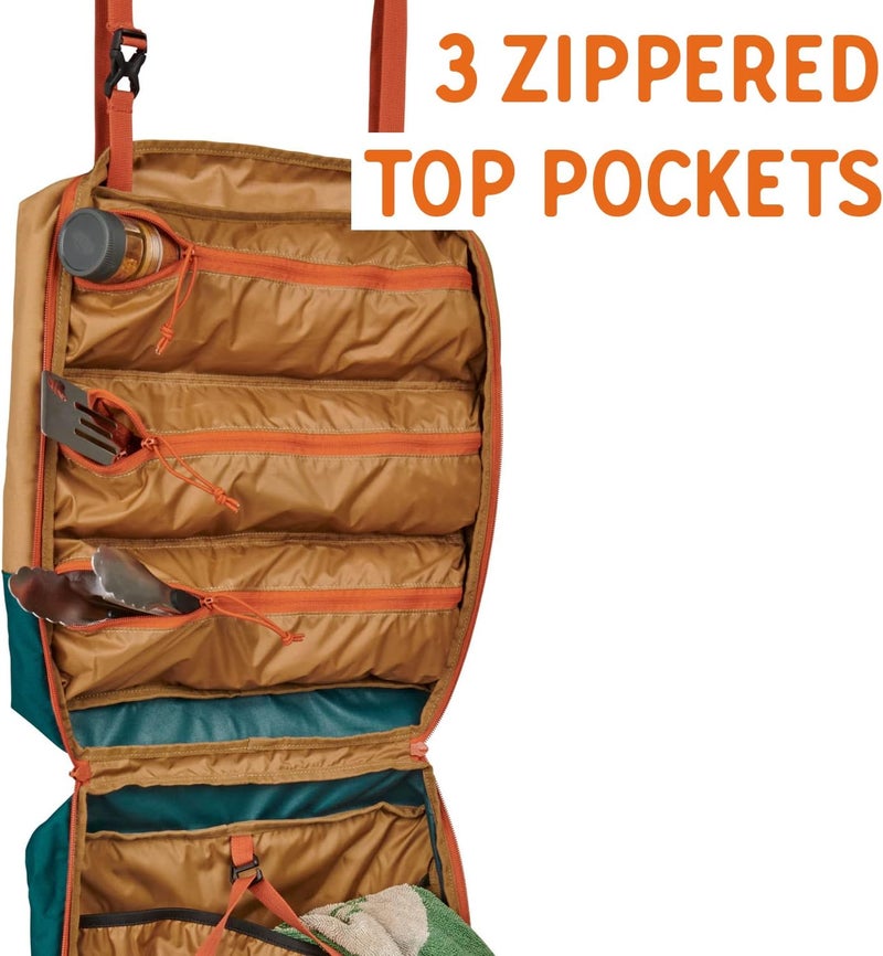 Kelty Camp Galley  Camp Kitchen Organization Kit Pockets Compartments for Outdoor Cooking Essentials Plastic DULL GOLDDEEP TEAL - Image 5