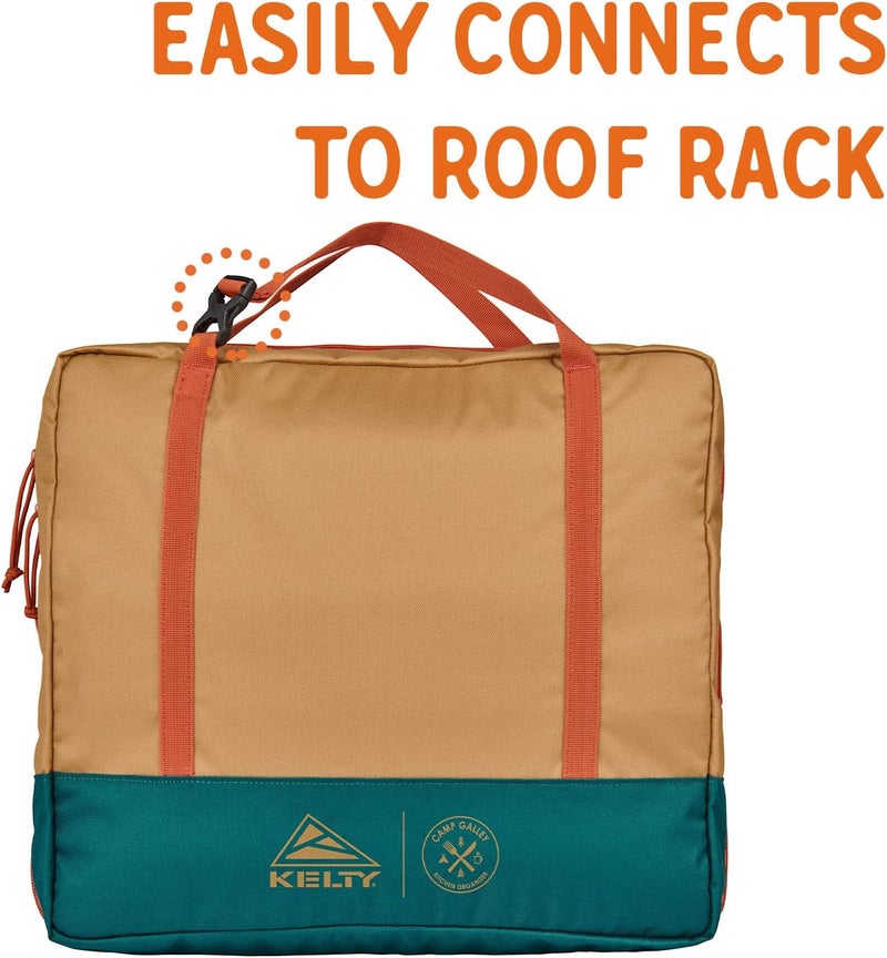 Kelty Camp Galley  Camp Kitchen Organization Kit Pockets Compartments for Outdoor Cooking Essentials Plastic DULL GOLDDEEP TEAL - Image 2