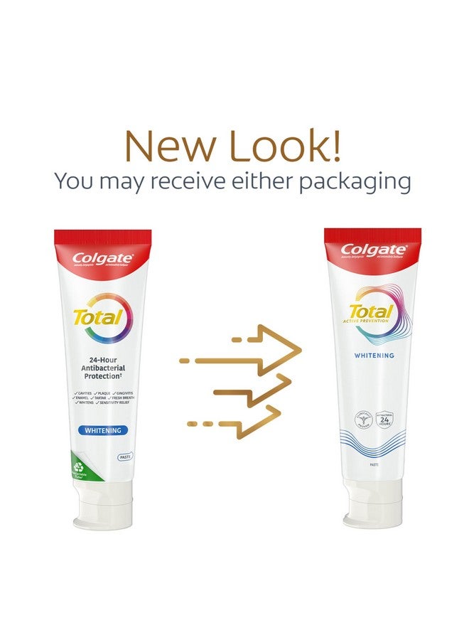 كولجيت معجون أسنان كولجيت لتبييض الأسنان الكامل بالفلورايد، 10 فوائد، بما في ذلك تخفيف حساسية الأسنان وإزالة البقع، بنكهة النعناع، 5.1 أونصة (عبوة من 4 قطع) - Image 2