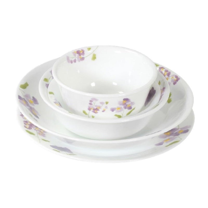 طقم كوريل CP-8941 المكون من 5 قطع، طبق متوسط، طبق عميق، وعاء صغير، وعاء متنوع، مقاوم للكسر، خفيف الوزن، آمن للاستخدام في الميكروويف، آمن للاستخدام في الفرن، آمن في غسالة الصحون، يومي، ضباب بنفسجي