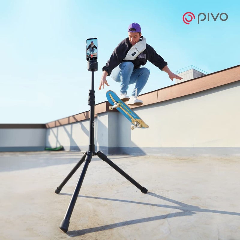 Pivo 63" Extendable Cell Phone & Camera Tripod with Sturdy, Lightweight, Portable, Foldable Stand for Video Recording with Universal 1/4"" Thread for DSLR, Smartphone, Action Camera & Pivo Pods - Image 2