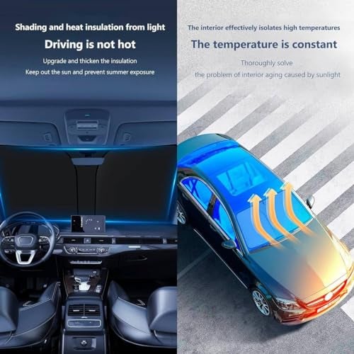 BELLOX ENTERPRISE BELLOX Car Windshield Sun Shade Protector, Front Window Sunshade - Foldable Sun Shield Blocks Heat and Sun, Keeps Vehicle Cool - Image 4