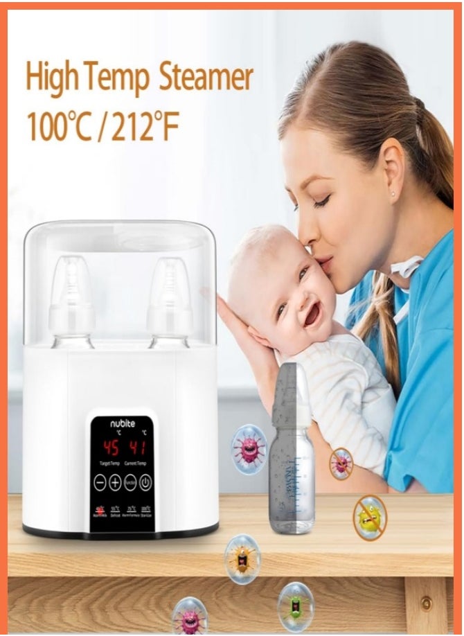 nubite Baby Bottle Warmer Milk Formula Baby Food Heater And Steam Sterilizer With Cleaning Brush  - Image 4