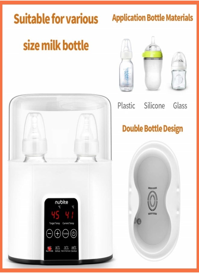 nubite Baby Bottle Warmer Milk Formula Baby Food Heater And Steam Sterilizer With Cleaning Brush  - Image 5