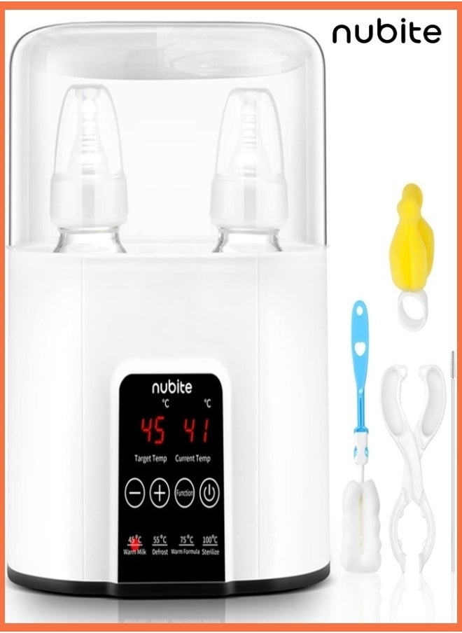 nubite Baby Bottle Warmer Milk Formula Baby Food Heater And Steam Sterilizer With Cleaning Brush  - Image 1