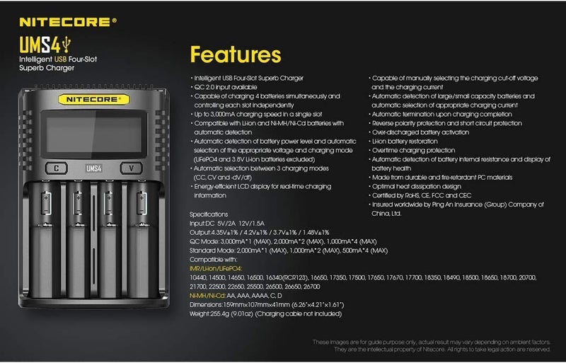 نايت كور شاحن نيتيكور UMS4 العالمي 3000 مللي أمبير USB للبالغين للجنسين أسود الطول 159 × العرض 107 × الارتفاع 41 مم - Image 4