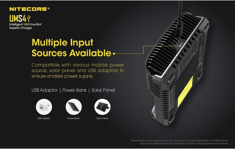 نايت كور شاحن نيتيكور UMS4 العالمي 3000 مللي أمبير USB للبالغين للجنسين أسود الطول 159 × العرض 107 × الارتفاع 41 مم - Image 3
