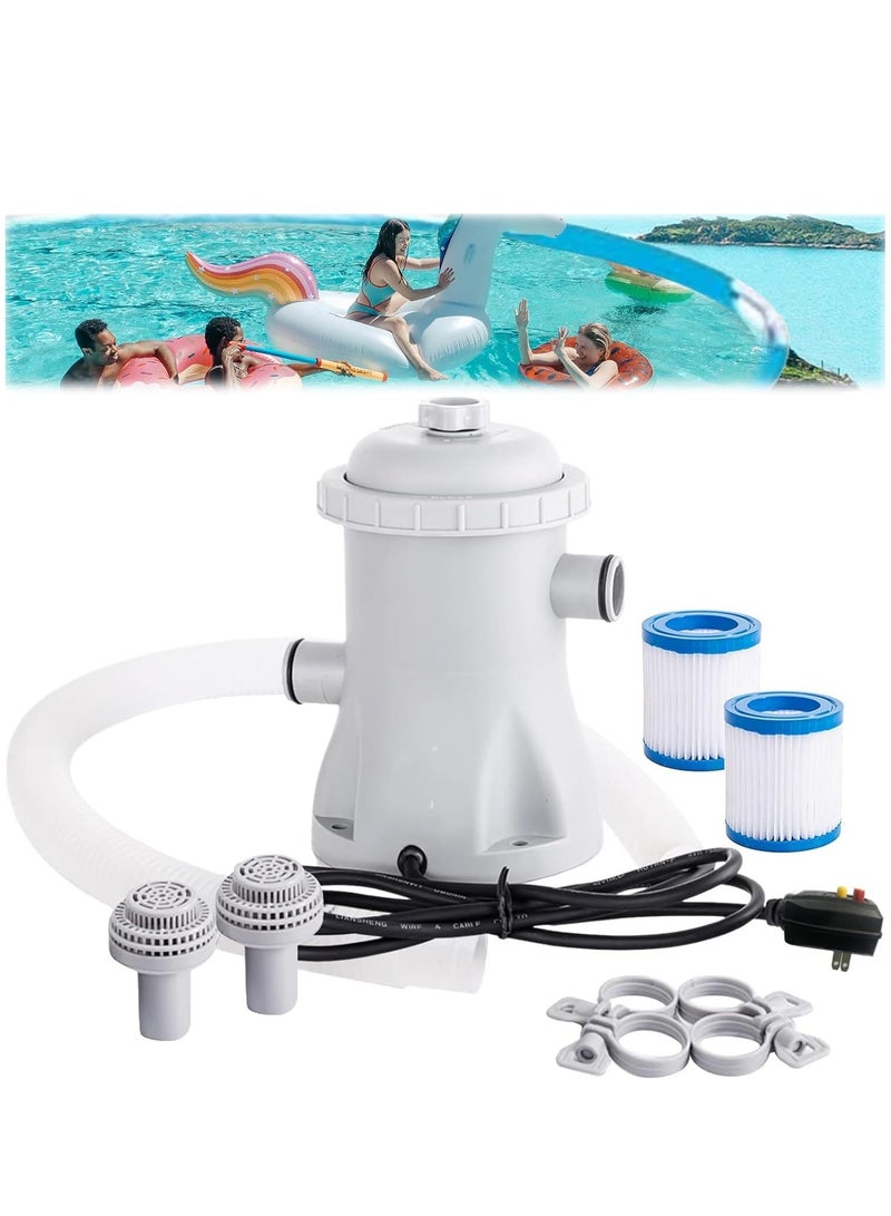WALALLA 300 Gallons Pool Filter Pump Above Ground, Swimming Pool Filter Cartridge Pump, Electric Pool Water Pump Filter for Pools Sand Cleaning Tool Set - Image 1