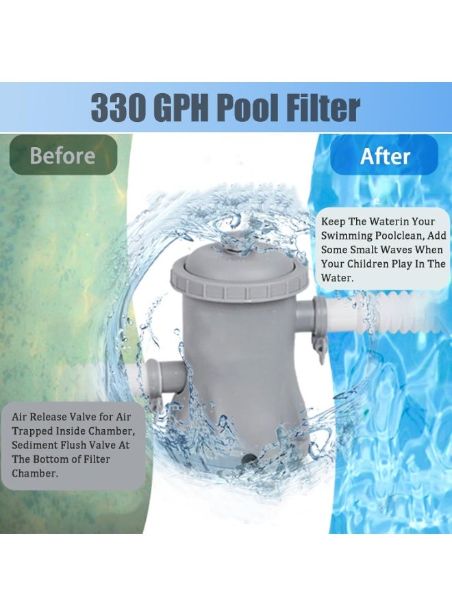 WALALLA 300 Gallons Pool Filter Pump Above Ground, Swimming Pool Filter Cartridge Pump, Electric Pool Water Pump Filter for Pools Sand Cleaning Tool Set - Image 5