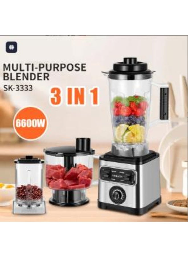 Sokany 6600W 3-in-1 Stainless Steel 3L Blender SK-3333 - Image 2