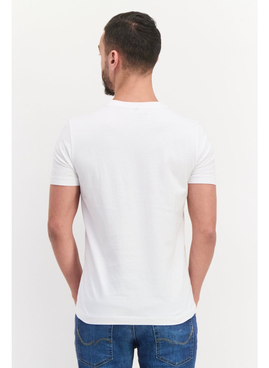 Free Soul Men Crew Neck Short Sleeve Graphic Print Troon T-Shirt, White Combo  - Image 2