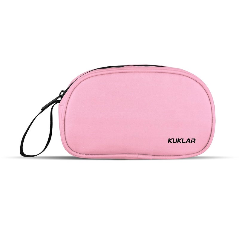 KUKLAR Premium Travel Pouch Multipurpose Carry Bag for Toiletries Cables Stationery Pencil Pouch and Daily Essentials Lightweight with Zipper for Travel School (Pink) - Image 2