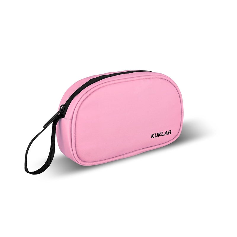 KUKLAR Premium Travel Pouch Multipurpose Carry Bag for Toiletries Cables Stationery Pencil Pouch and Daily Essentials Lightweight with Zipper for Travel School (Pink) - Image 1