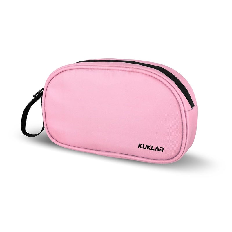 KUKLAR Premium Travel Pouch Multipurpose Carry Bag for Toiletries Cables Stationery Pencil Pouch and Daily Essentials Lightweight with Zipper for Travel School (Pink) - Image 4