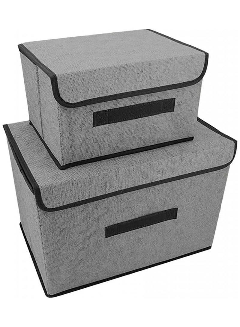 Alissa 2-Pack Large Clothes Storage Boxes – Foldable Closet Organizers & Space-Saving Containers for Wardrobes, Bedding & Seasonal Clothes (26×19×16 + 37.5×23×24 cm)  - Image 1