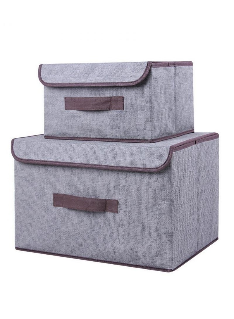 Alissa 2-Pack Large Clothes Storage Boxes – Foldable Closet Organizers & Space-Saving Containers for Wardrobes, Bedding & Seasonal Clothes (26×19×16 + 37.5×23×24 cm)  - Image 4