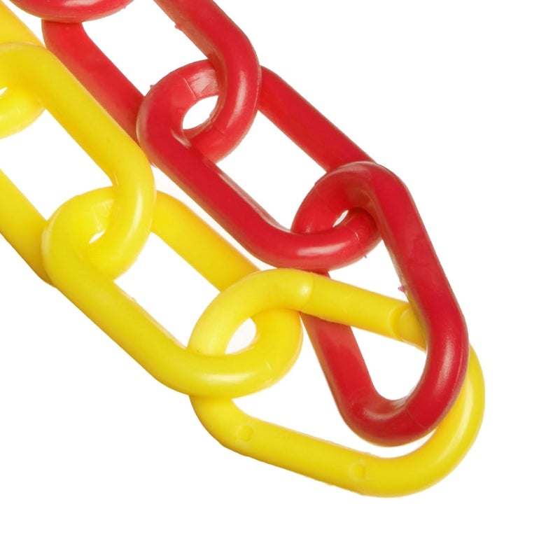 Plastic Barrier Chain, Alternating Yellow/Red, 1.5-Inch Link Diameter, 100-Foot Length (30037-100)