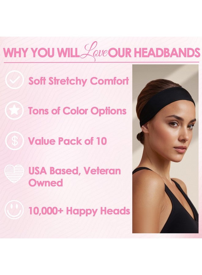 Styla Hair Styla Hair Headbands for Women Stretch Fashion Headbands 10 Pack Non-Slip Head Wraps Great for Spa, Sports, Yoga, Pilates, Running, Gym Headband, Workouts - Variety - Image 2