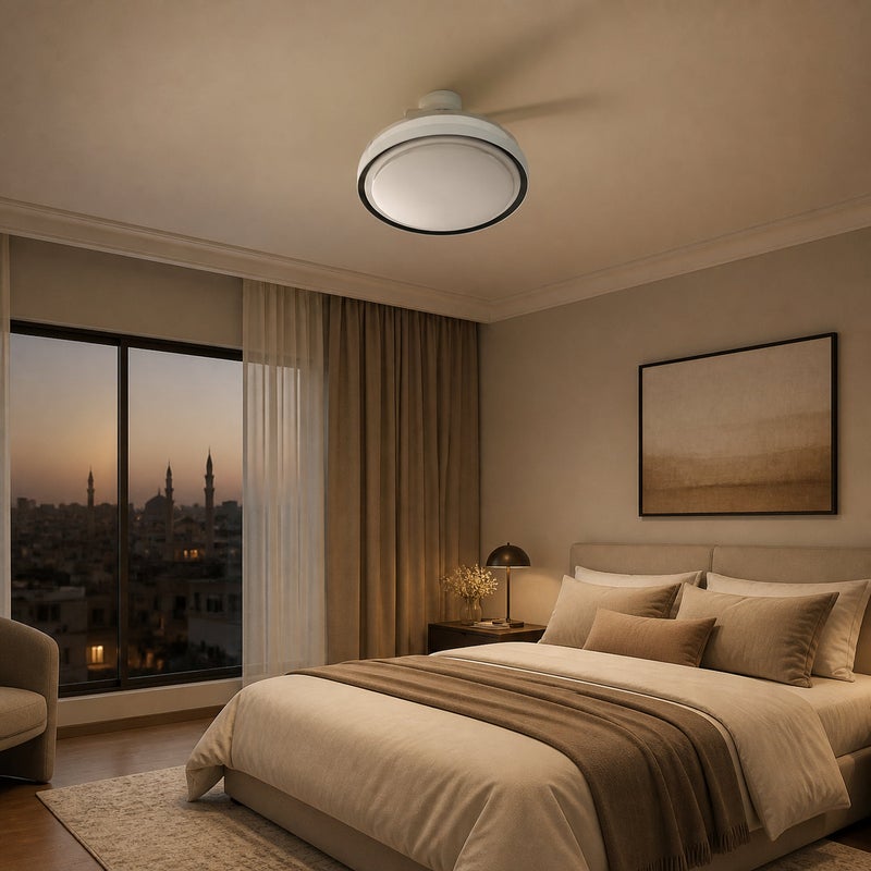 بير مروحة سقف مخفية الشفرات مع إضاءة LED وريموت – سلسلة IF - IF-200 - Image 3