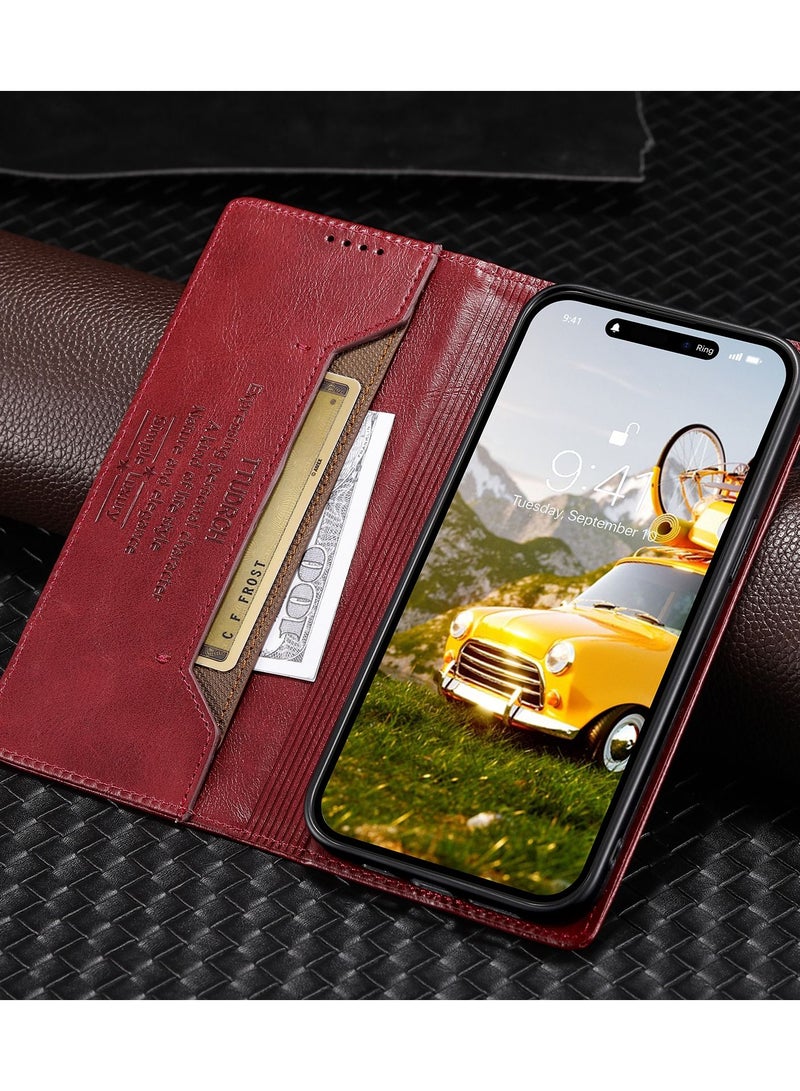 Suteni Flip Cover Card Slots Leather Phone Case for iPhone - Image 3
