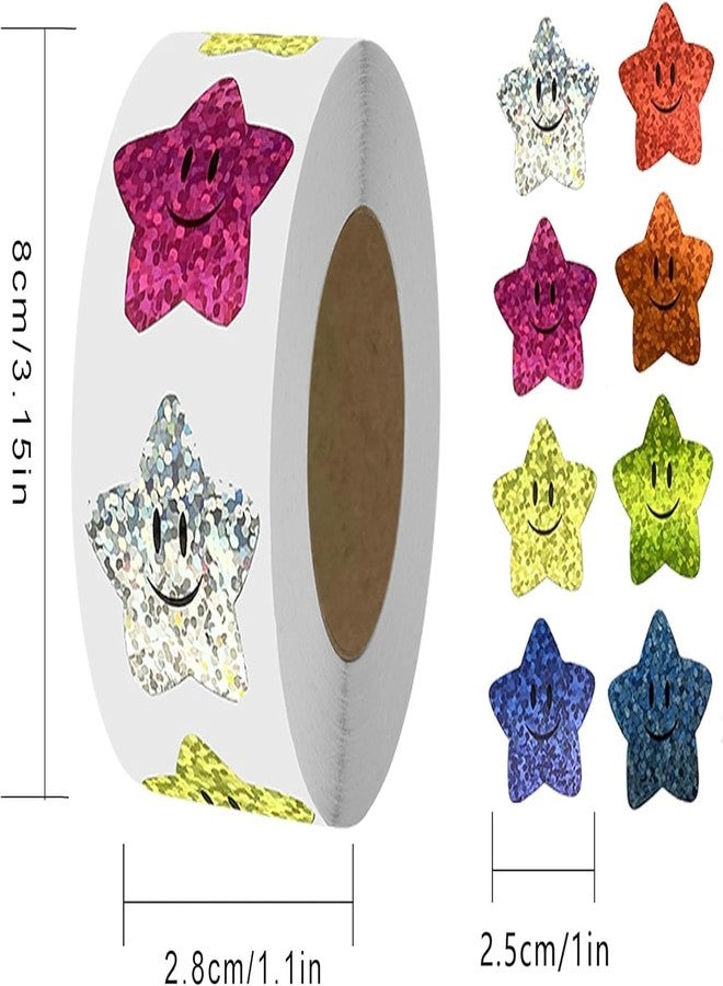 Essivox 700Pcs 1Inch Star Stickers, Multicolor Foil Reward for Student Planner and School Classroom Teacher Supplies - Image 2