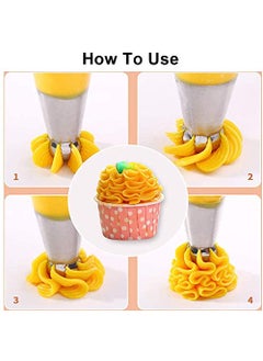 S.B. ANJALI SHALU BHAI SB ANJALI SHALU BHAI Stainless Steel 3 Big Russian Nozzle 14 Regular Icing Nozzles Piping Set 1 Coupler 1 Piping Bag 8 Fondant Tools  - Image 2