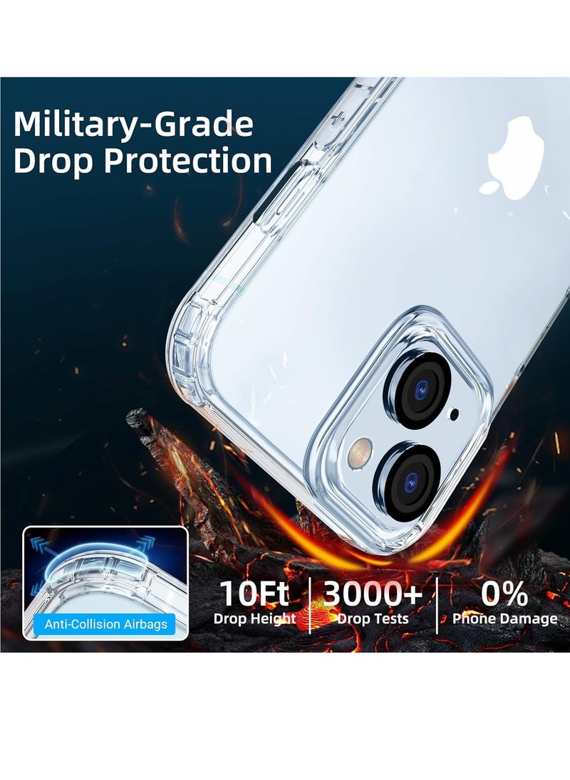 Raxoom [5 in 1] Designed for iPhone 15 Clear Case with Screen Protector[2 Pack] +Camera Lens Protector[2 Pack], Military Grade Drop Protection Transparent Cover 6.1 Inch - Image 2