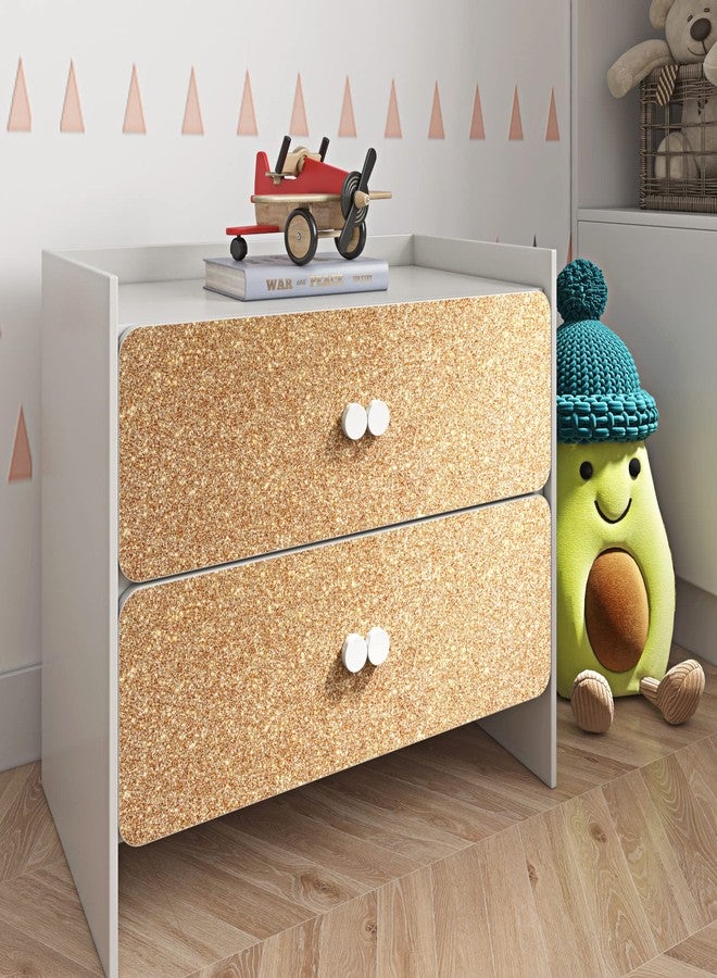 FunStick Champagne Gold Glitter Wallpaper Peel and Stick Sparkle Gold Glitter Contact Paper for Cabinets Decorative Self Adhesive Fabric Glitters Wallpaper for Bedroom Crafts Drawer Shelf 15.8"x78.8" - Image 5