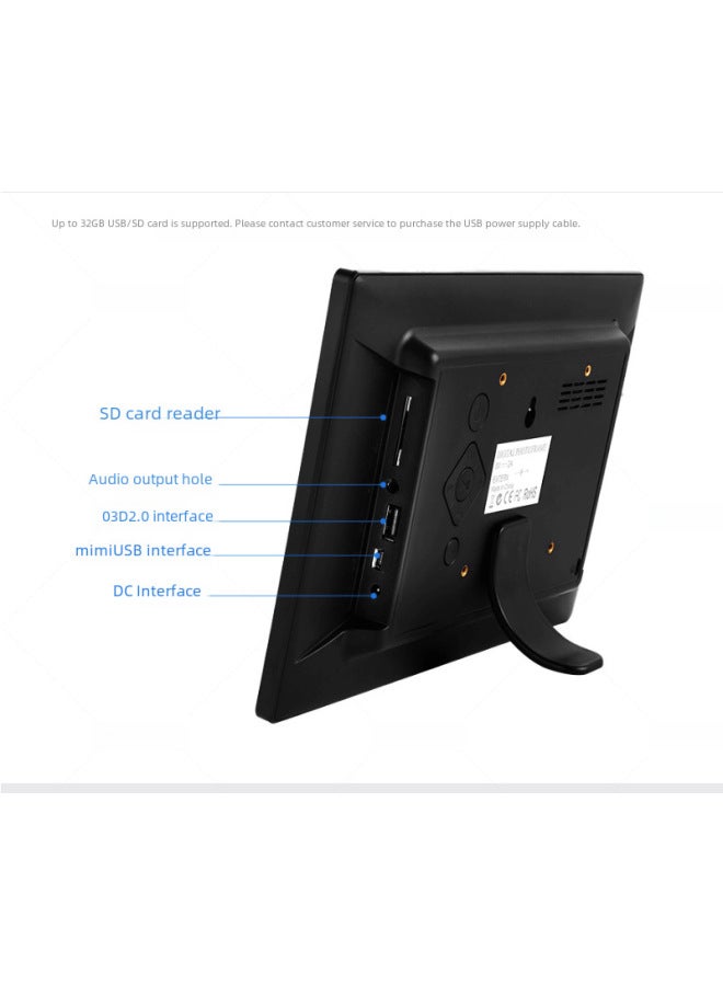 7-inch Digital Picture Frame Electronic Album Usb Video Player Advertising Machine Video Device-Color:7inch Ips White European Standard + Remote Control - Image 4