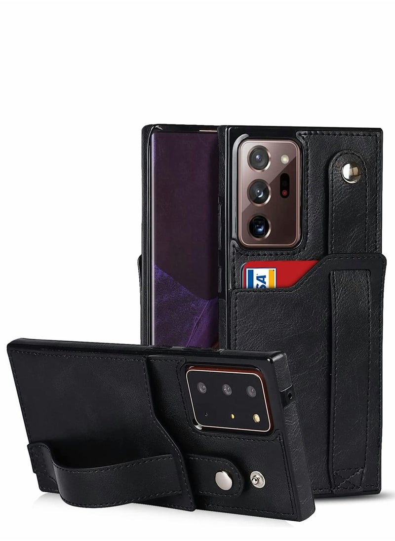 SYOSI Case for Samsung Note 20 Ultra Wallet Excefore with Adjustable Wrist Strap Kickstand PU Leather Credit Card Holder Hybrid Protective Cover Galaxy 5G 6.9" Black  - Image 1