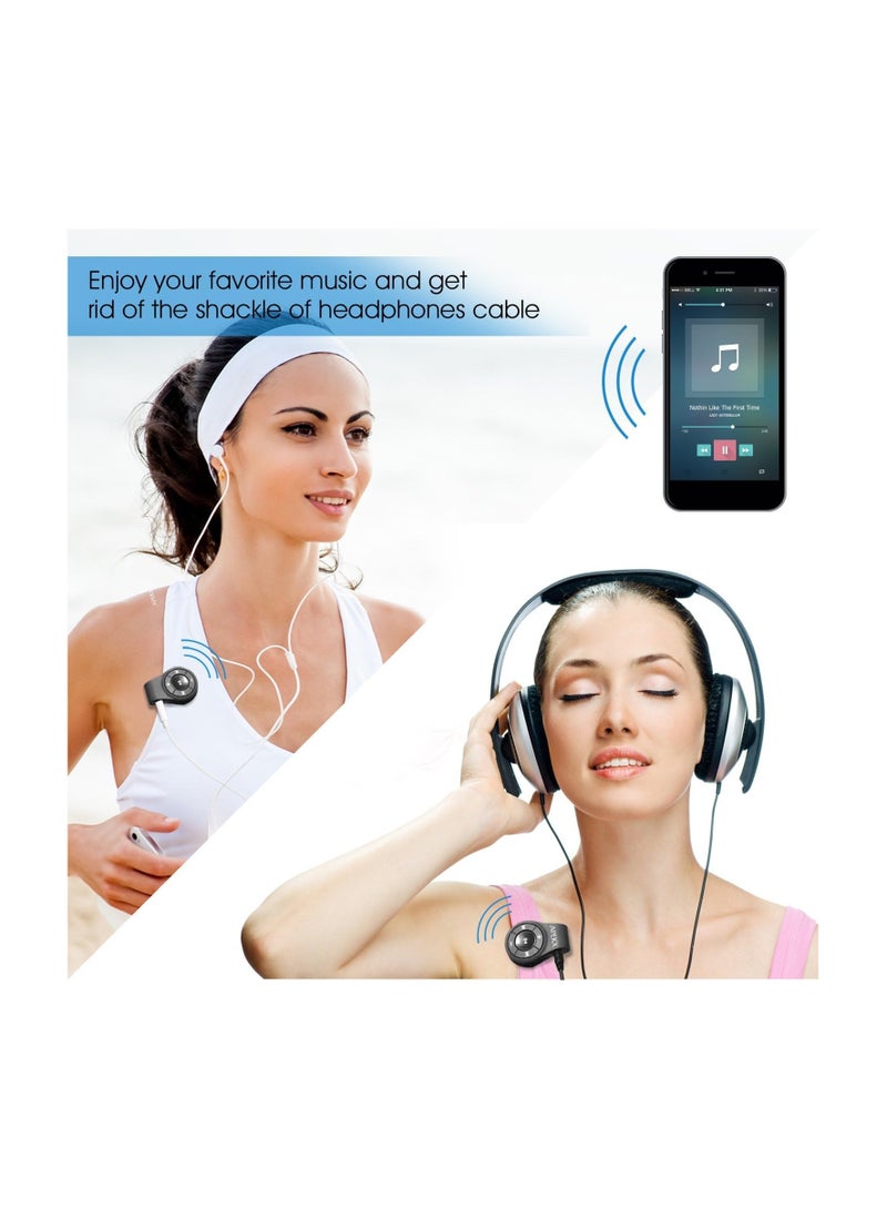 APEKX Clip Bluetooth Audio Adapter for Headphones, Headset, Speaker, Wireless Receiver with MIC for Hands-Released Call and Music - Image 2