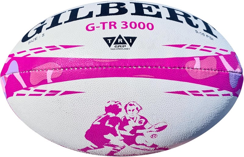 Rugby Imports Gilbert G-TR3000 Pink Camo Rugby Training Ball - Image 1