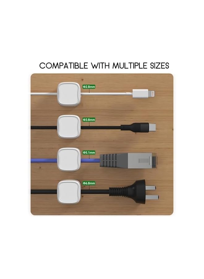 S-TOP 3 Pack Magnetic Cable Clips [Cable Smooth Adjustable] Cord Holder, Under Desk Cable Management, Adhesive Wire Holder Keeper Organizer for Home Office Desk Phone Car Wall Desktop Nightstand - Image 2