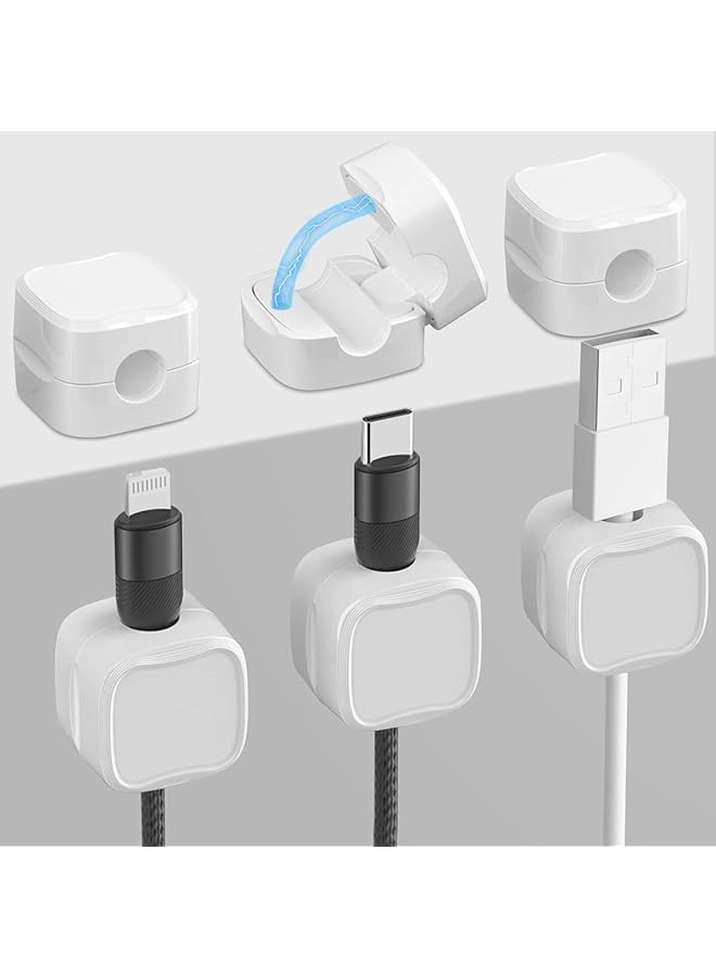 S-TOP 3 Pack Magnetic Cable Clips [Cable Smooth Adjustable] Cord Holder, Under Desk Cable Management, Adhesive Wire Holder Keeper Organizer for Home Office Desk Phone Car Wall Desktop Nightstand - Image 1