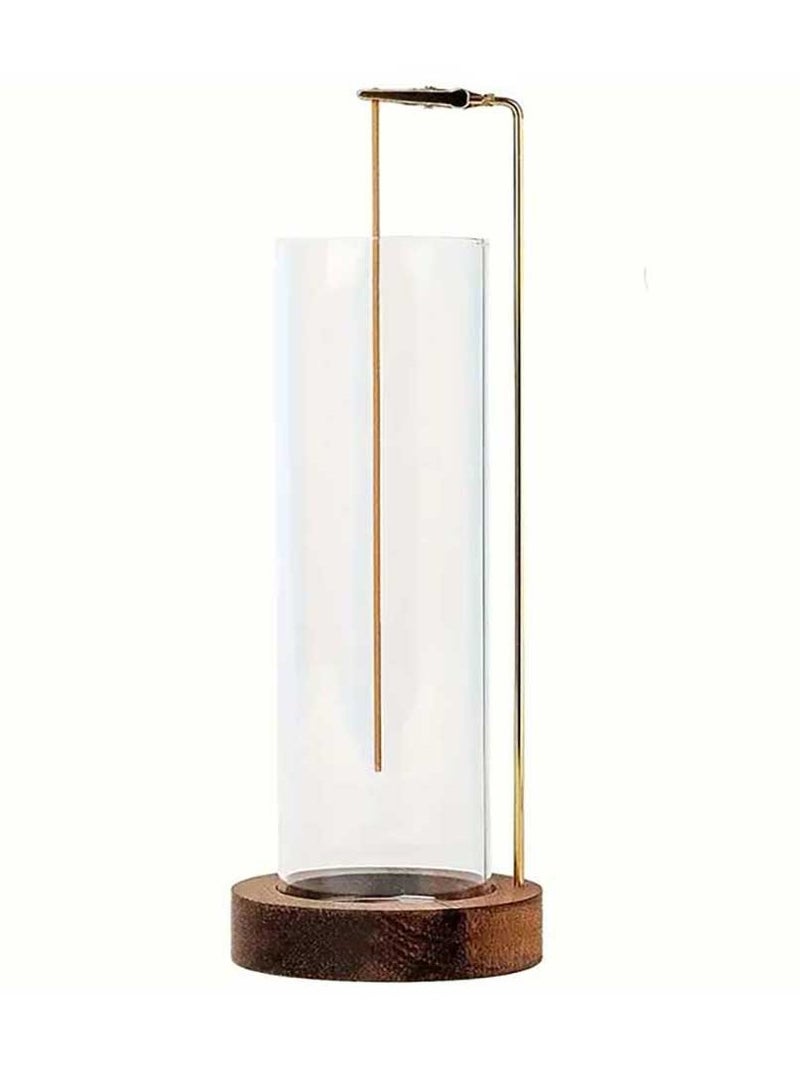Wooden Incense Holder with Round Glass Ash Catcher – Upside-Down Design for Home Fragrance  - Image 2