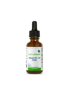 Seeking Health Vitamin D3 + K2 Drops - Liquid Vitamin D & K Supports Immune System Function & Bone Health - Aids Calcium Absorption - Aids Healthy Blood Flow & Circulation - 1 oz