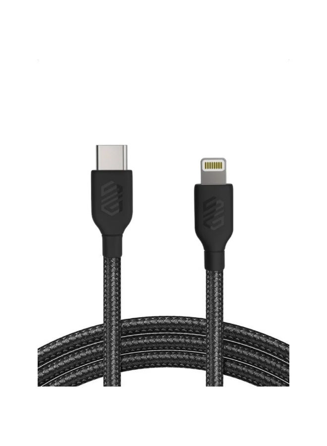 Smart Gate Cable braided USB-C to Lightning Fast, Shielded 1m Black - Image 1