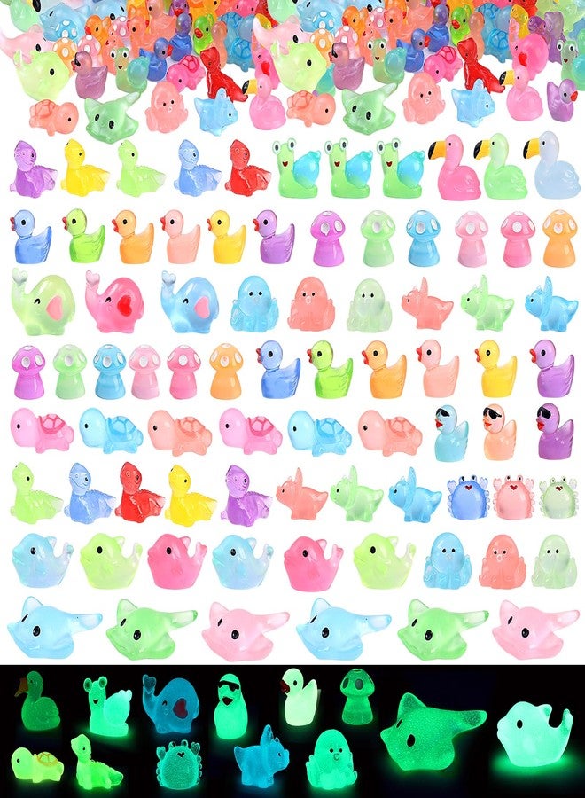LOVEXIRAN 100 Pcs Mini Resin Animals Mini Figures to Hide Tiny Resin Animals Glow in The Dark for Dollhouse Decor for Micro Landscape Aquarium Party Deor - Image 1