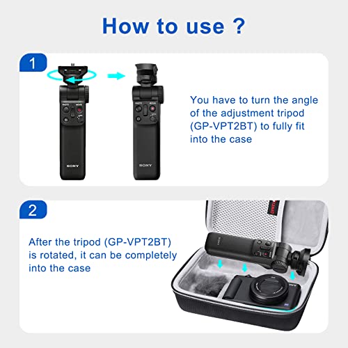 XANAD Travel Case for Sony RX100 VII RX100 VI RX100 V RX100 IV RX100 IIISony ZV1F ZV1 ZV1 II Digital Camera with Vlogger Accessory Kit Tripod GPVPT2 BT and Microphone Blue - Image 3