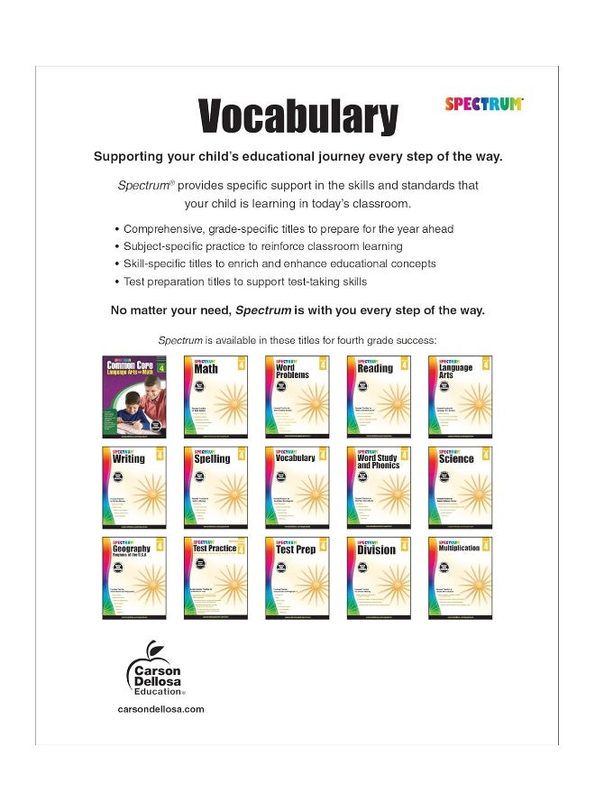 Spectrum Vocabulary, Grade 4: Volume 87 - Image 2