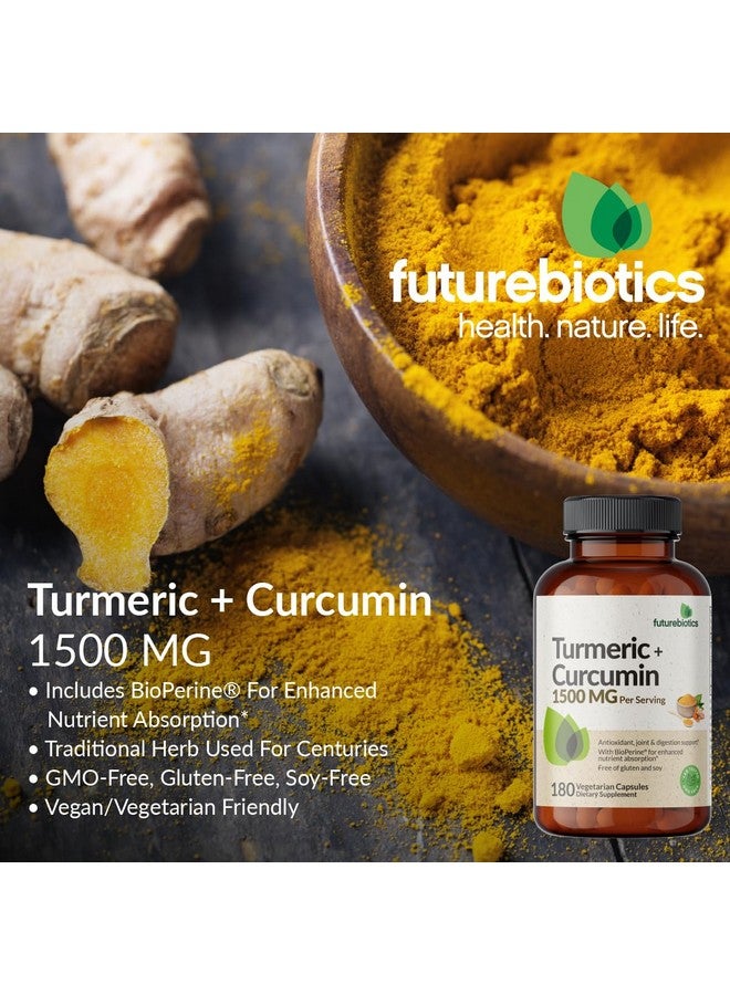 Futurebiotics Turmeric + Curcumin 1500 MG per Serving, Antioxidant, Joint & Digestion Support with BioPerine for Enhanced Nutrient Intake, Non-GMO, 90 Vegetarian Capsules - Image 3