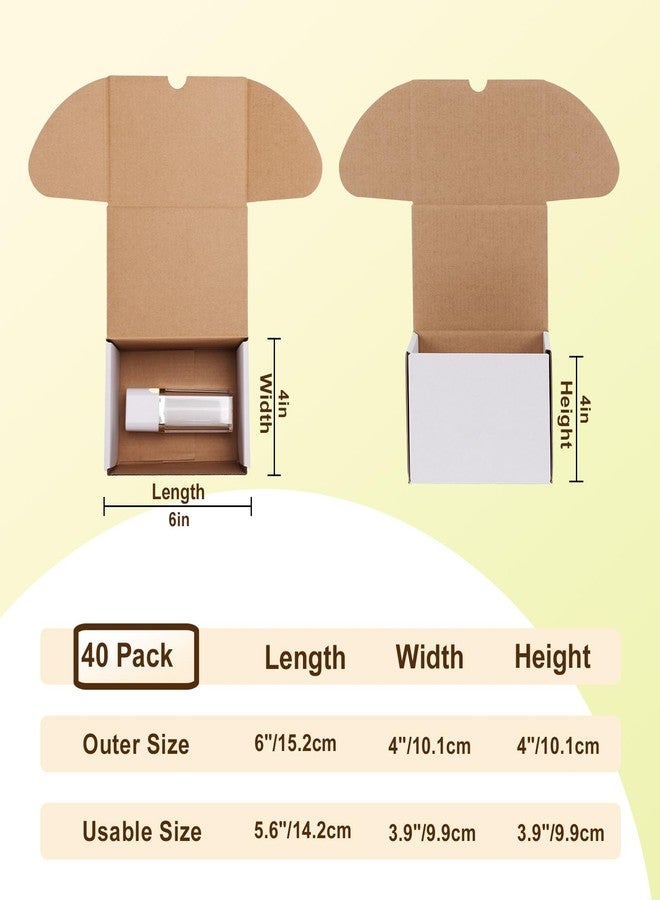 WIFTREY 40 Pack 6X4X4 Small Shipping Boxes, Shipping Box 6 x 4 x 4 for Small Business Packing, White Corrugated Cardboard Mailer Boxes for Shipping Mailing - Image 2
